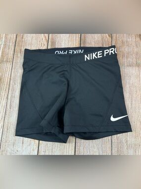Women’s Nike Pro Black Running 3" Shorts 889577-010 Compression Size Medium